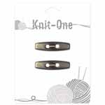 Knit One 9530460 Antique Brass Toggle 2-hole button (2/package) 1.2"/40 mm